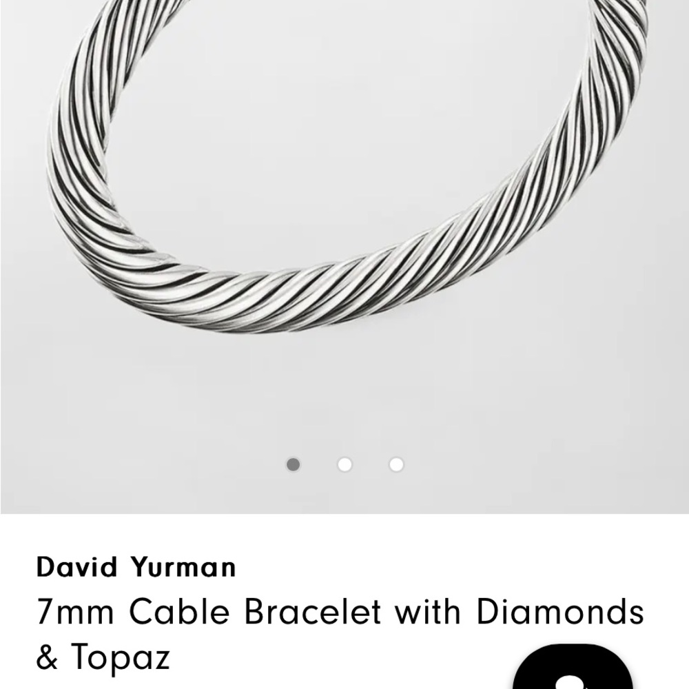 David Yurman blue topaz with 0.40 diamonds 77mm size (new)